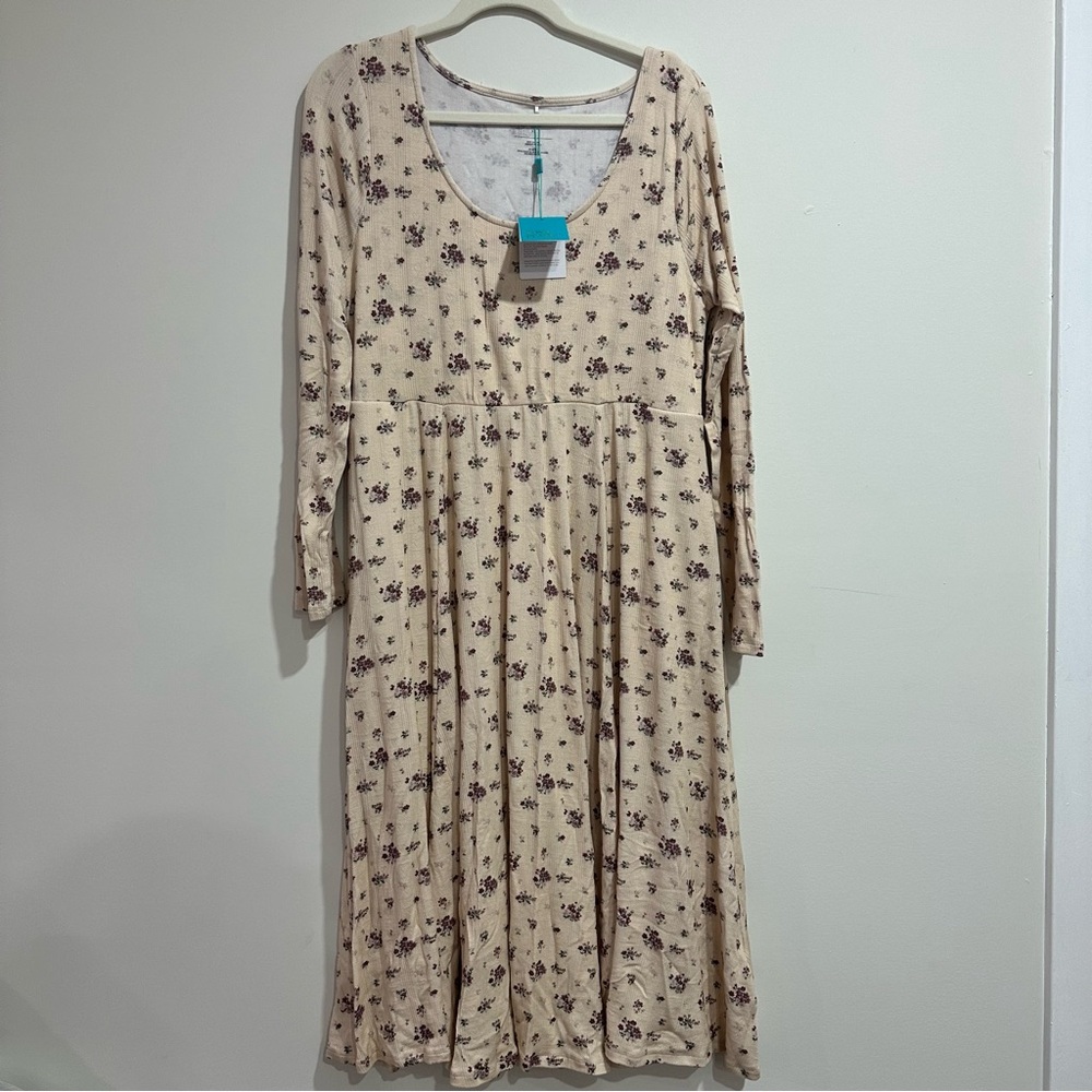 Posh Peanut Cream Floral Maxi Dress